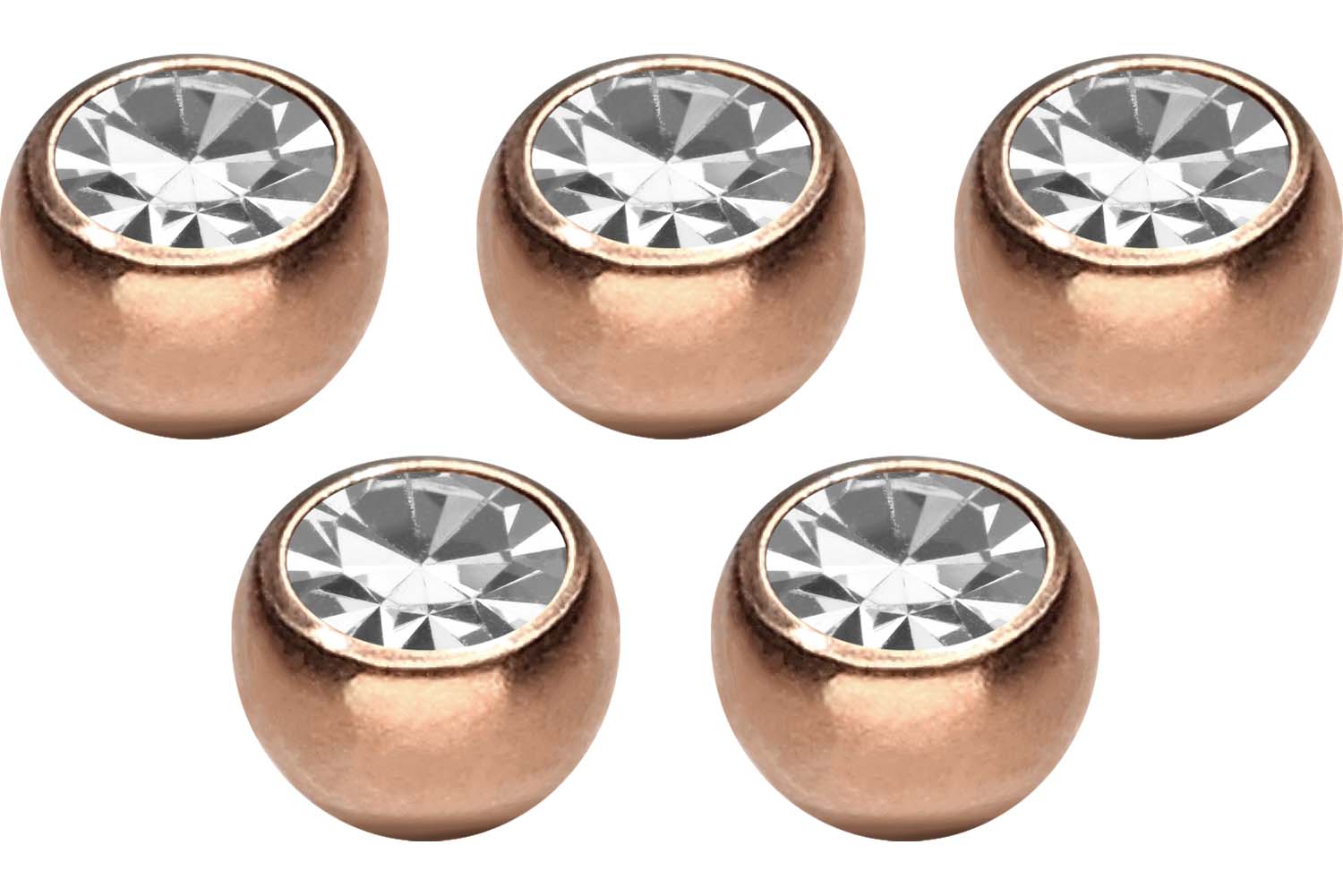 SET Titan Schraubkugel KRISTALL von Piercingline